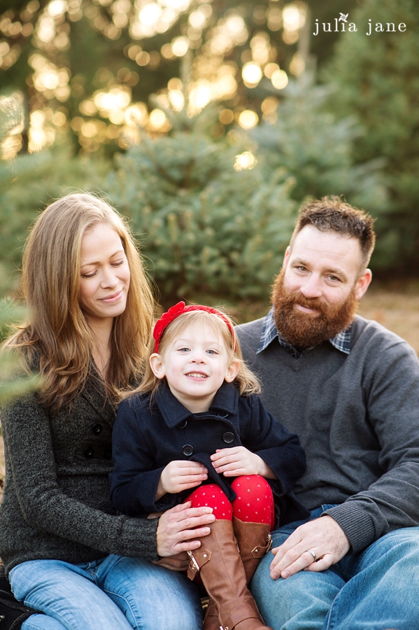 candid family photography at a tree farm